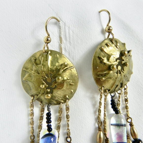 Dangling Boho Dream Catcher Inspired Earrings - Picture 3 of 10